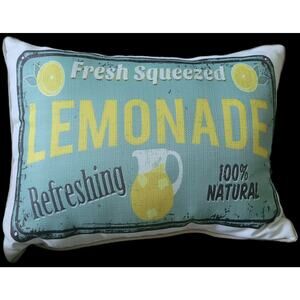 Lemonade Pillow Fresh Squeezed Lemons Pitcher Approx 20"x15" Outdoor/Indoor